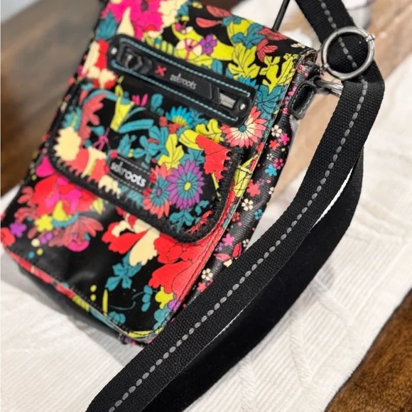 Sakroots Floral Crossbody Bag - Black Multicolor - Picture 3 of 13